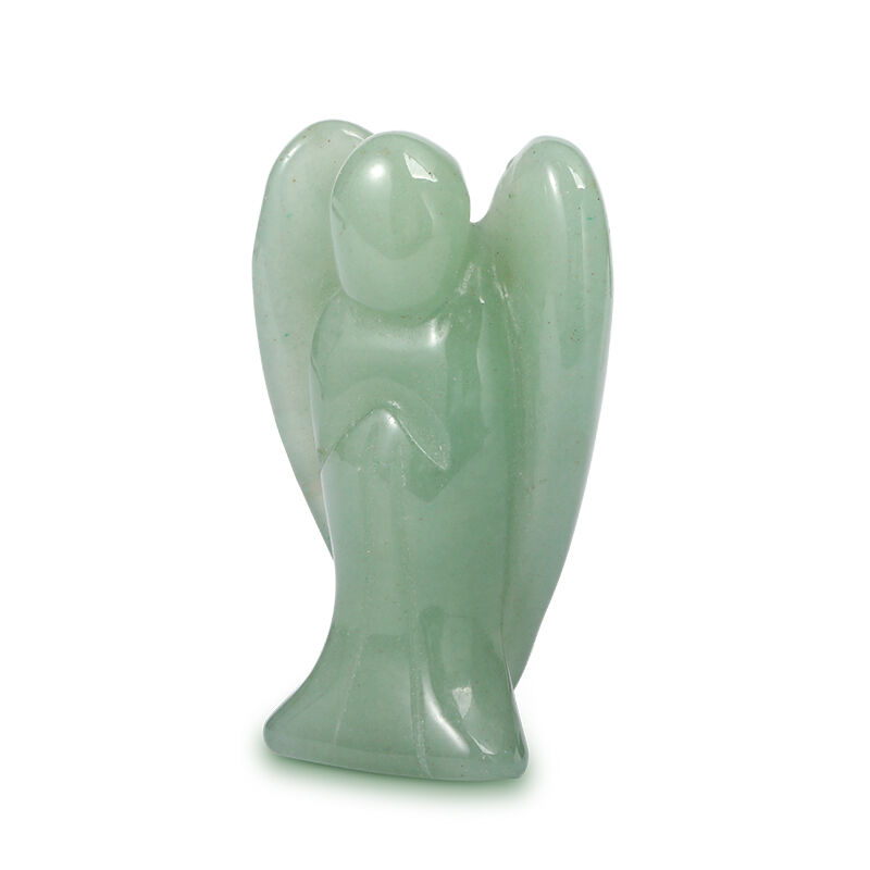 Jeulia "Balance Emotion" Natural Green Aventurine Guardian Angel Crystal Carving