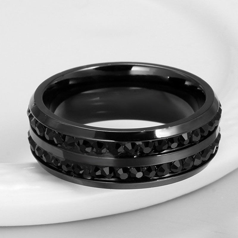 Jeulia Black Titanium Steel Men's Band