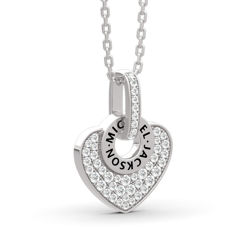 Jeulia "The King of Pop Music" Heart Sterling Silver Necklace