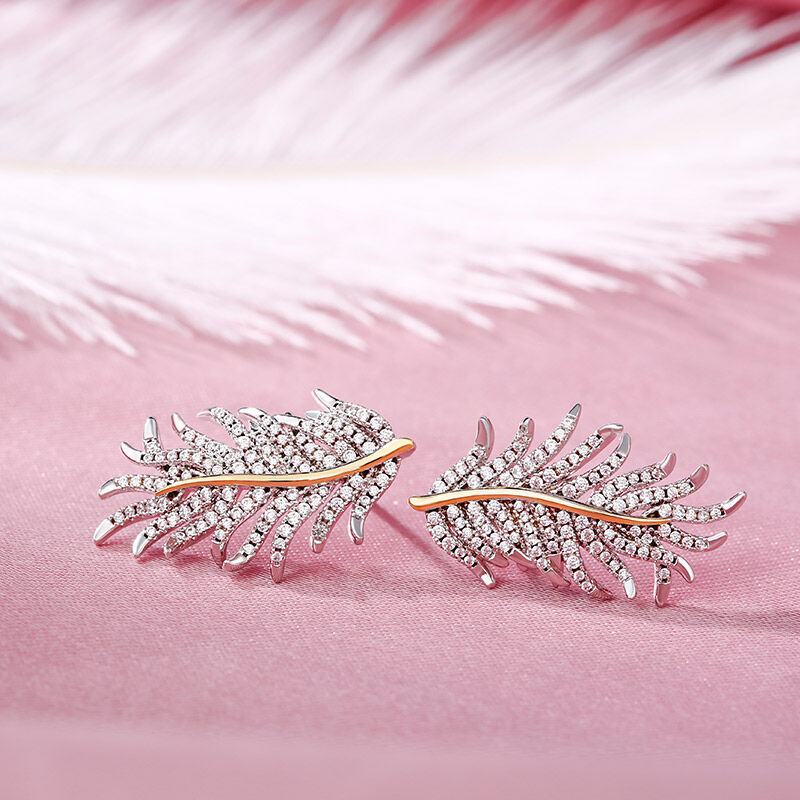 Jeulia "Feathers appear when Angels are near" Orecchini In Argento Sterling