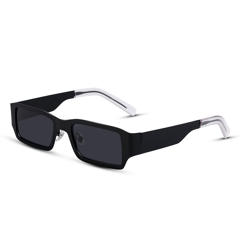جوليا نظارة شمسية مستقطبة مستطيلة معدنية سوداء للجنسين