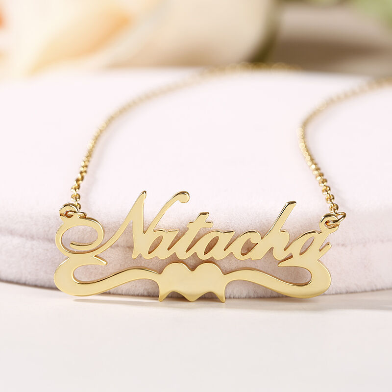 Jeulia "For Love" Personalized Sterling Silver Name Necklace