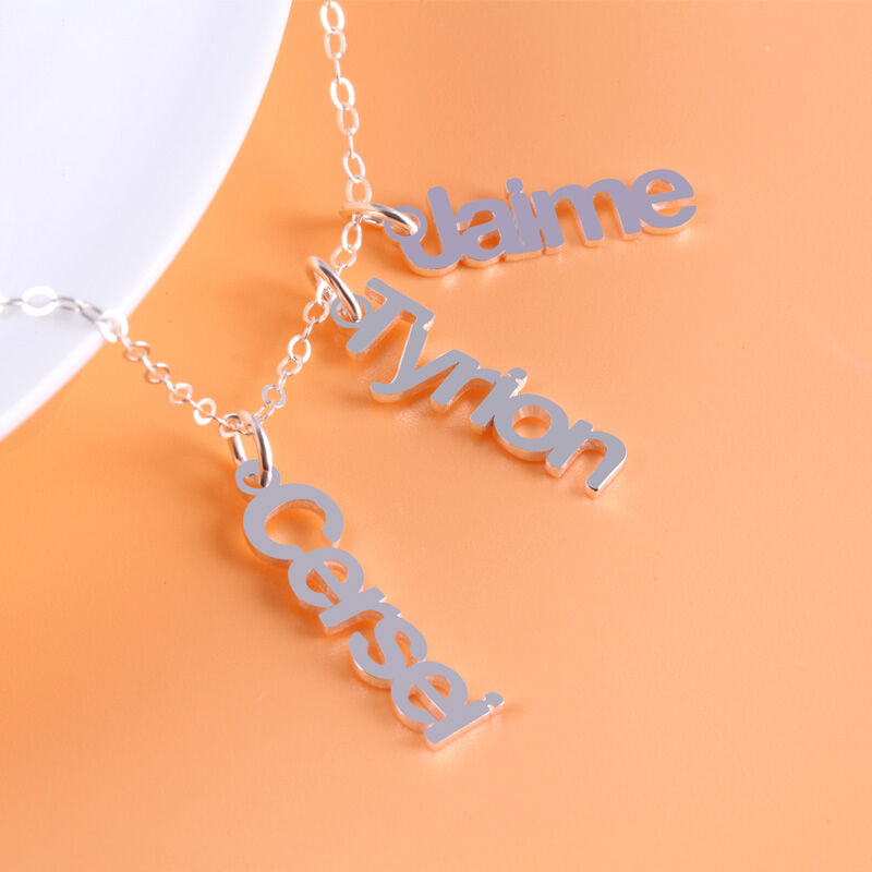 Jeulia Vertical Name Necklace Sterling Silver