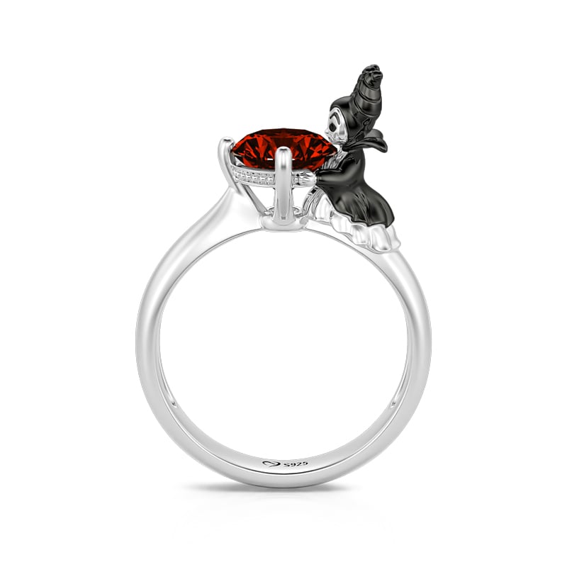 Jeulia Hug Me "Fairy Godmother" Round Cut Sterling Silver Ring