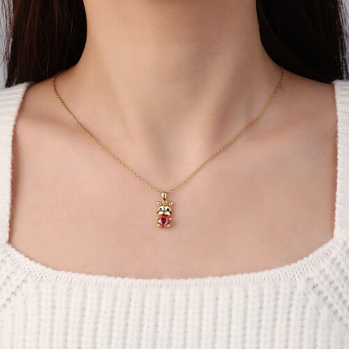 Jeulia Hug Me "Give You Power" Cute Design Heart Cut Sterling Silver Necklace