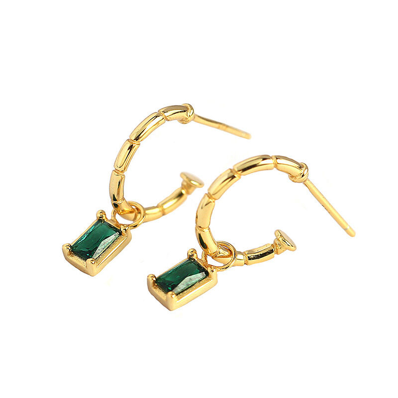 Jeulia "Green Mystery" Radiant Cut Jewelry Set