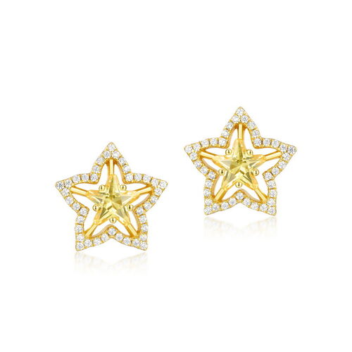 Jeulia Star Fruit Design Sterling Silver Earrings