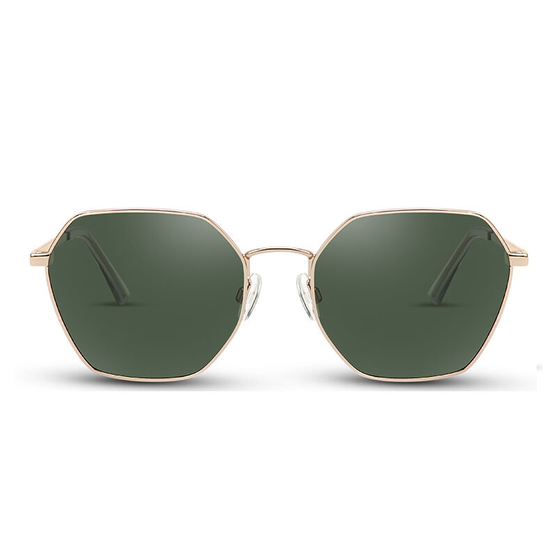 Jeulia "Break Free" Geometric Green Polarized Unisex Sunglasses