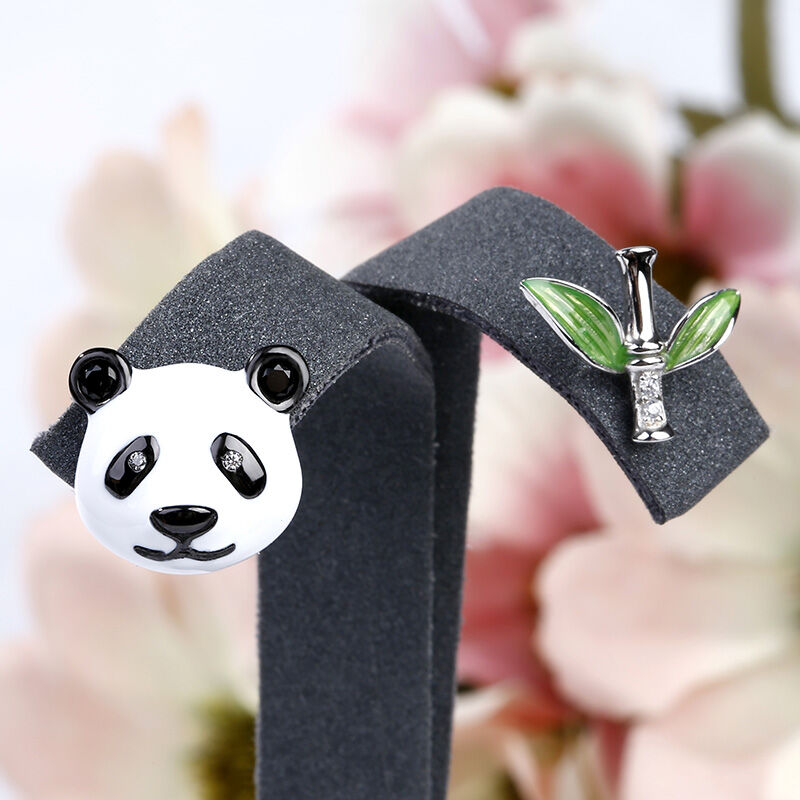 Jeulia Boucle d'Oreilles Panda Bambou Mignon Incompatible