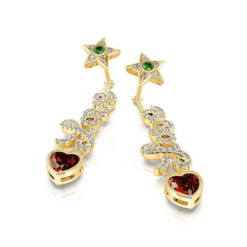 Jeulia "Everlasting Love" Sterling Silver Drop Love Symbol Earrings
