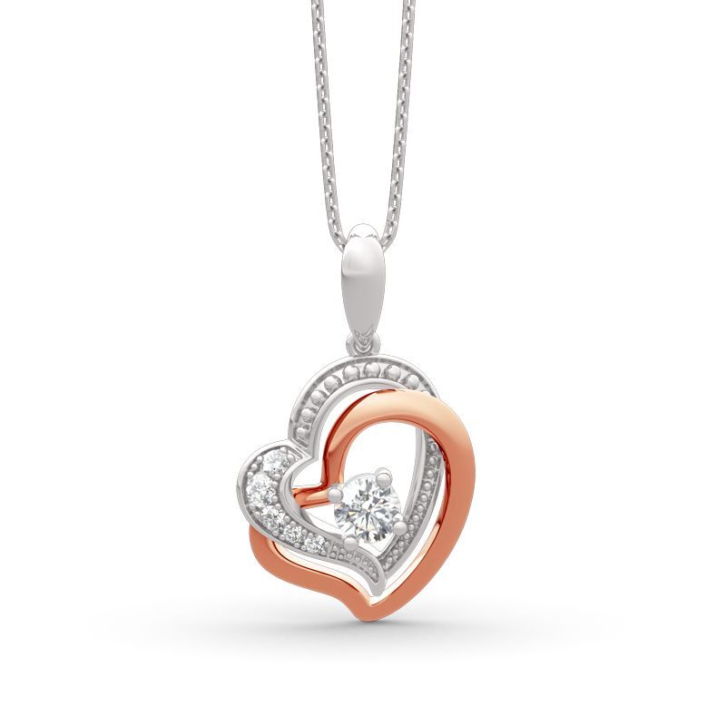 جوليا طقم المجوهرات عقدة الحب الفضة الإسترليني تصميم قلب مزدوج