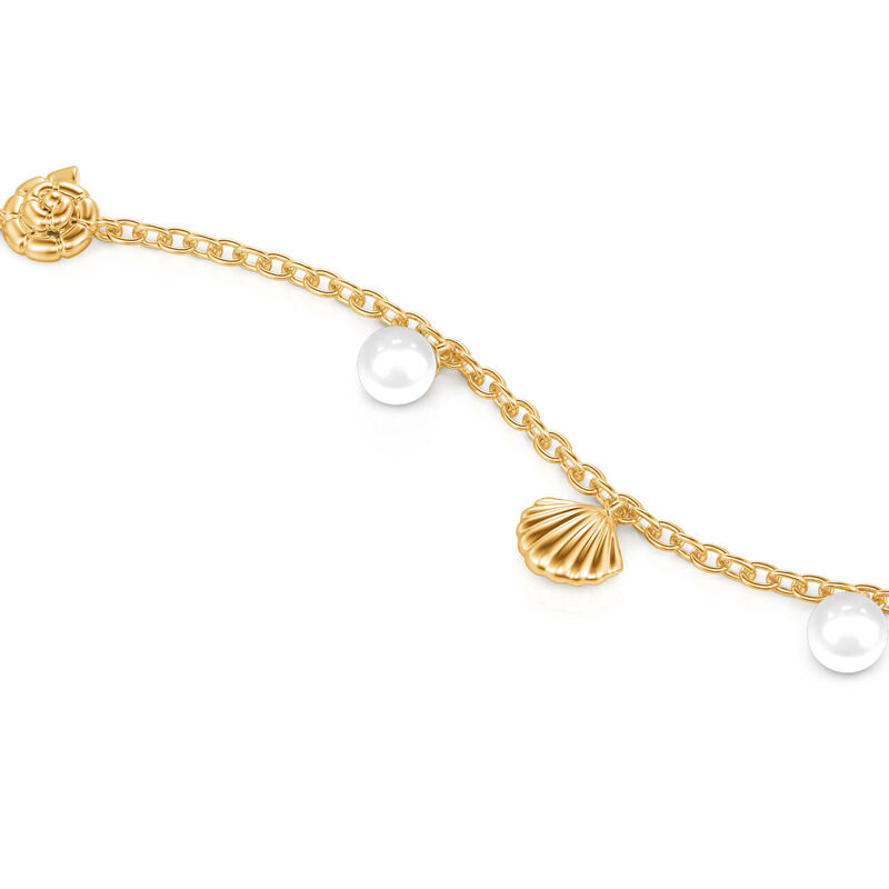 Jeulia Spiaggia Oceanica Bracciale Dorato con Ciondolo Perla