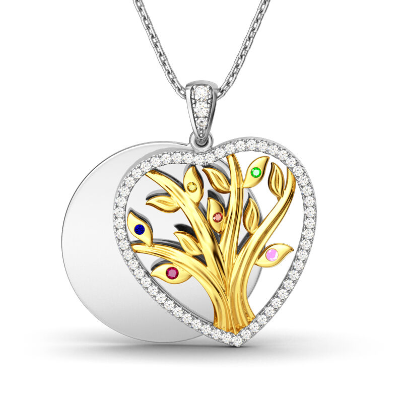 Jeulia Circle Of Life Layering Heart-Shaped Necklace