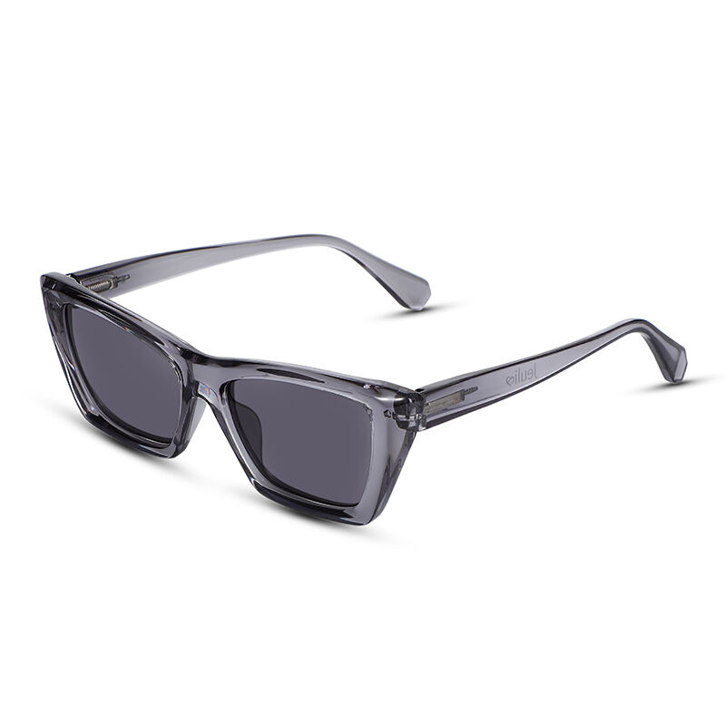 Jeulia "Fashion Hunter" rektangel grå Unisex solglasögon