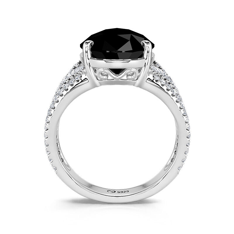 Jeulia Simple Black Thorn Pear Cut Engagement Ring Sterling Silver