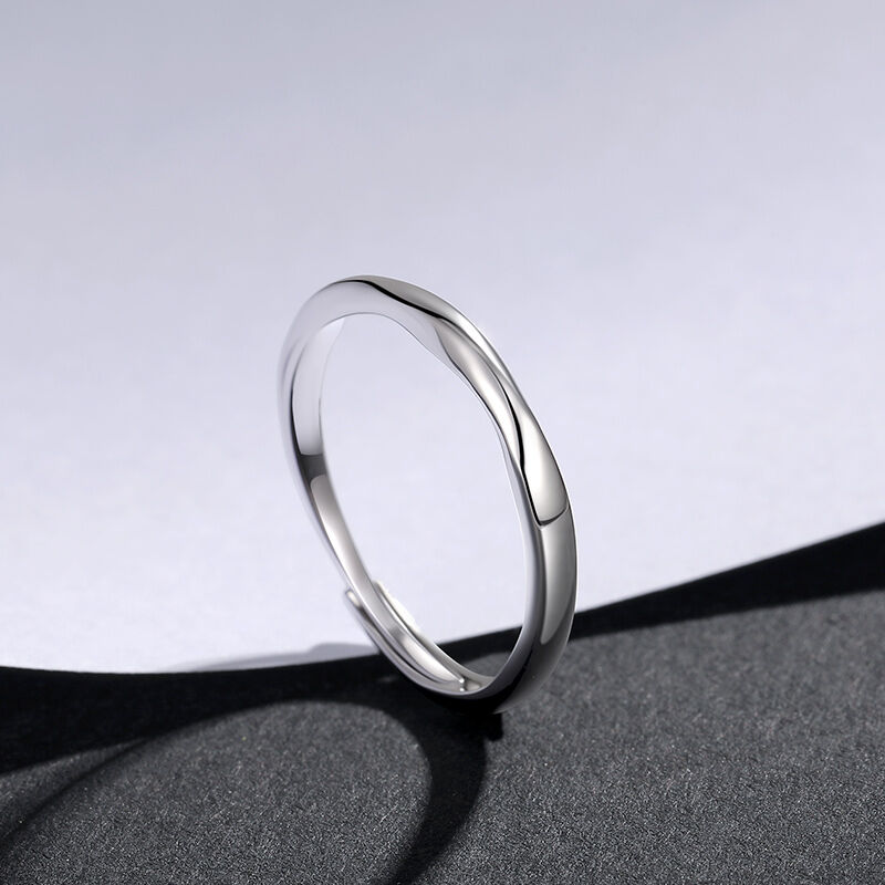 Jeulia Minimalist Twist Adjustable Open Ring for Men