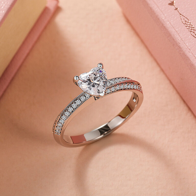 Jeulia Anillo Corazón Eternidad Trenzado Clásico Personalizado