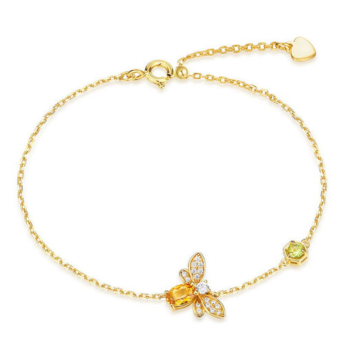 Jeulia Honey Bee Design Sterling Silver Jewelry Set