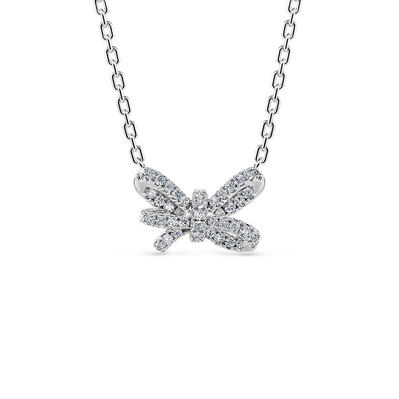 Jeulia Bow Design Sterling Silver Halsband