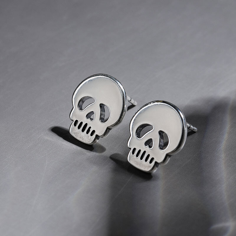 Jeulia "Mystical Skull" Sterling Silver Earrings