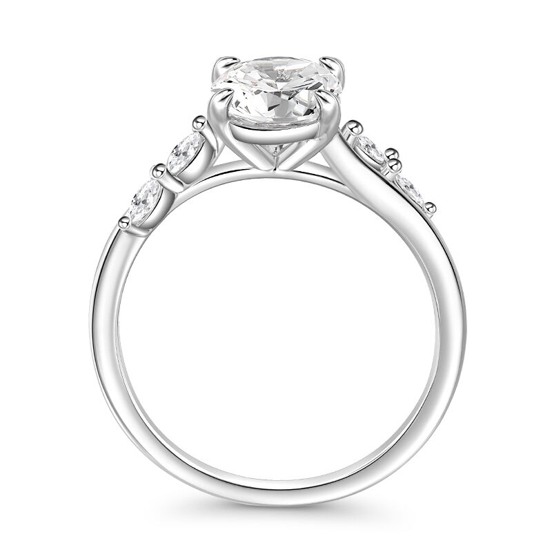 Jeulia Bypass Oval Cut Sterling Silver Engagement Ring