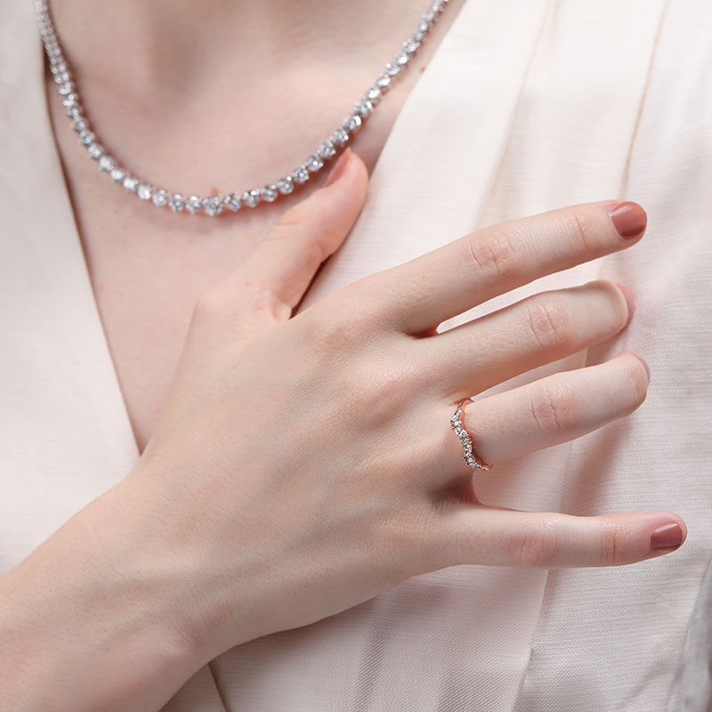 Jeulia Fedine Fidanzamento Taglio Smeraldo in Argento Sterling