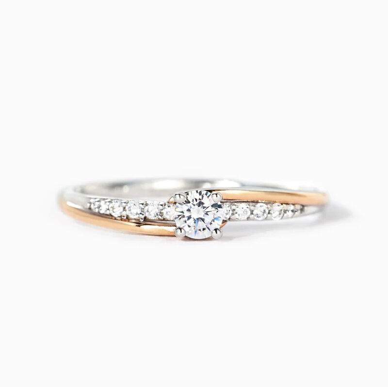 Jeulia Anillo de Promesa de Dos Tonos en Plata Esterlina