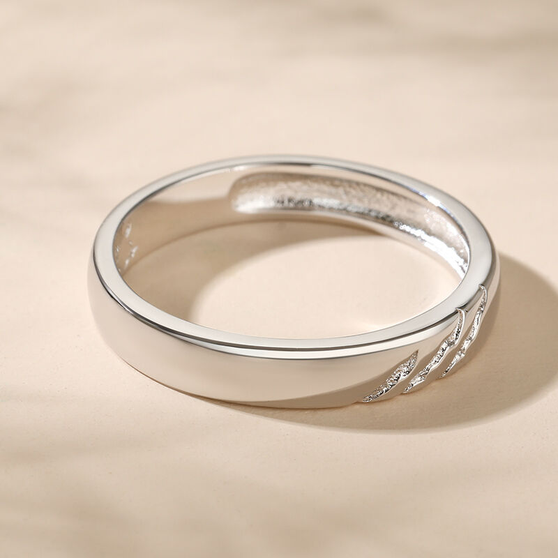 Jeulia Simple Men's Wedding Bands Beast Claw Marks Sterling Silver