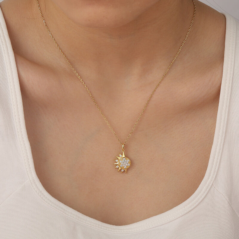 Jeulia Collar de Amistad de Sol Celestial en Plata Esterlina Magnético