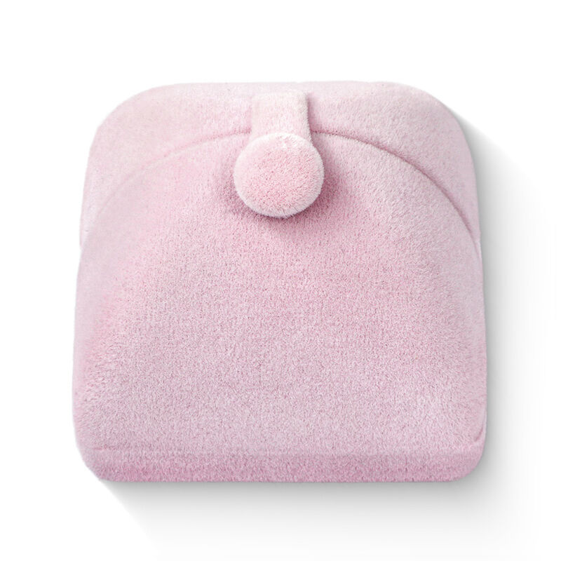 Jeulia Caja de Anillo Rosa Doble Apertura Terciopelo