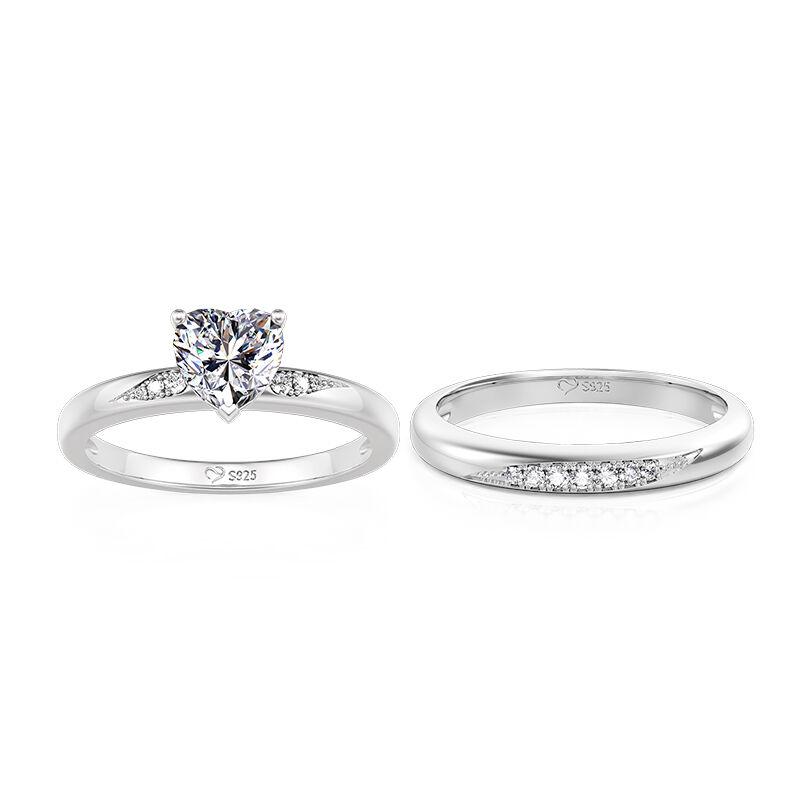 Jeulia Simple Ripple Custom Couple Rings