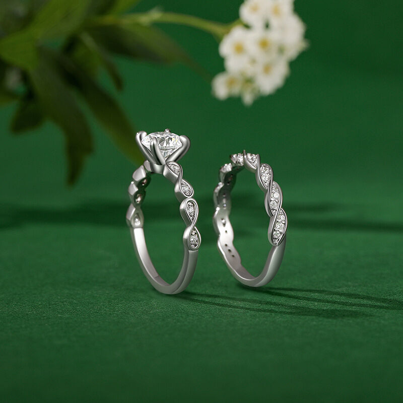 Jeulia Bague Alliance de Mariage Design Torsade Simple Argent Sterling