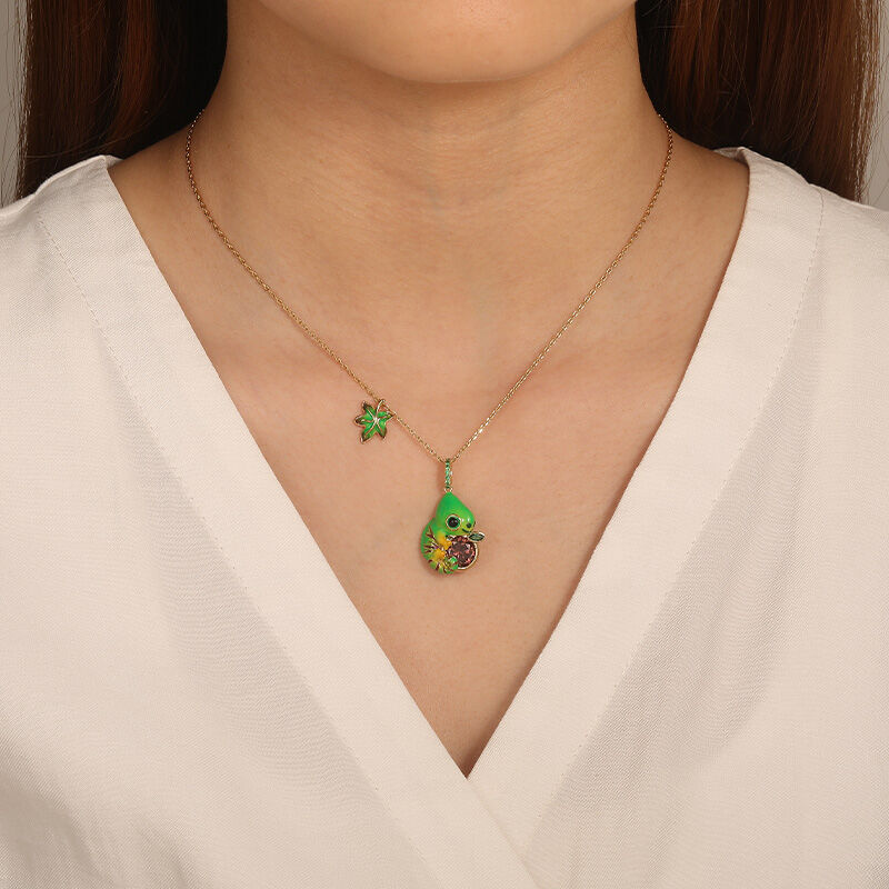 Jeulia Hug Me Collana Pendente con Camaleonte Smalto in Argento Sterling