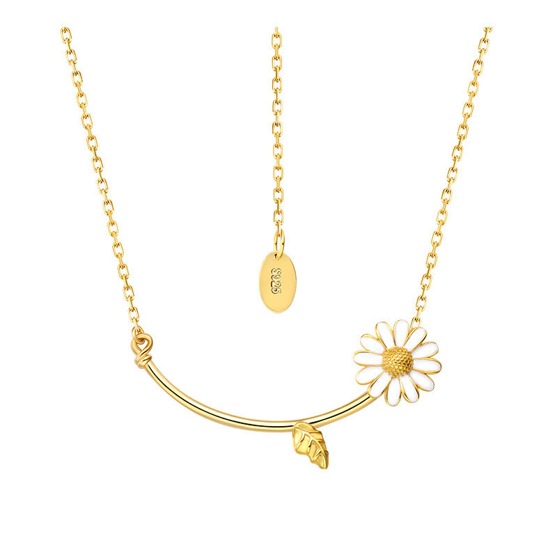 Jeulia "Small Daisy" Knot Design Sterling Silver Jewelry Set