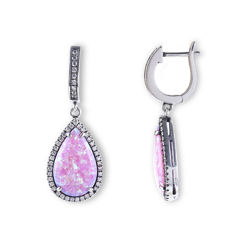 Jeulia Dreamlike Pink-Purple Opal Earrings