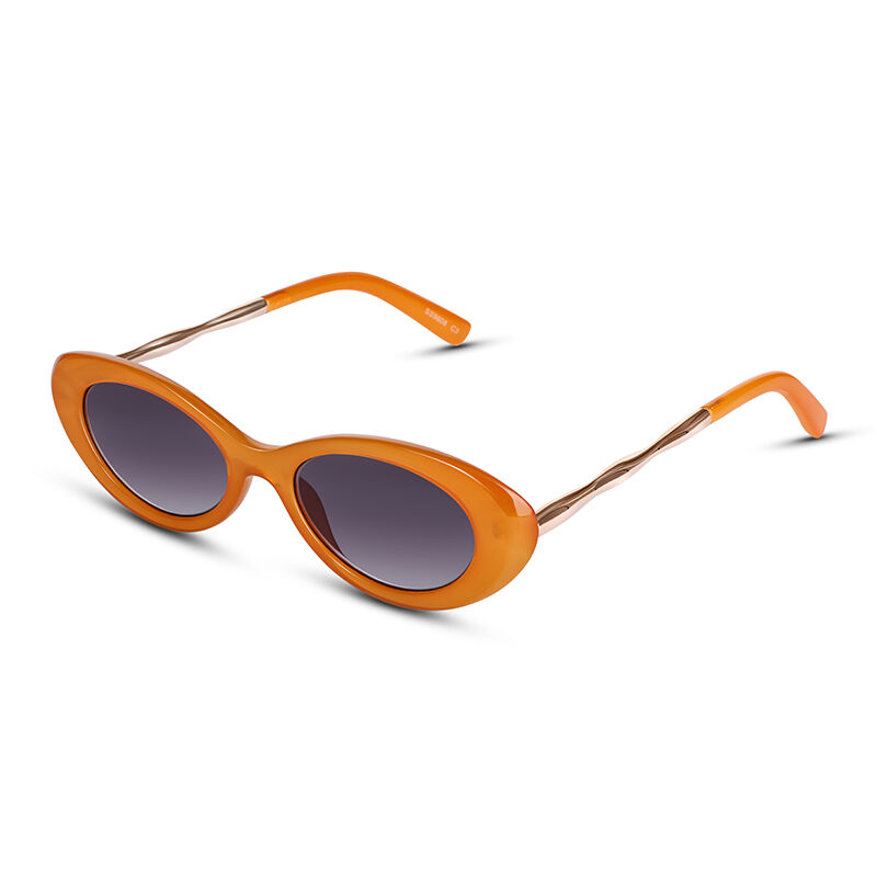 Jeulia Owalne okulary przeciwsłoneczne damskie pomarańczowo-szare z gradientem