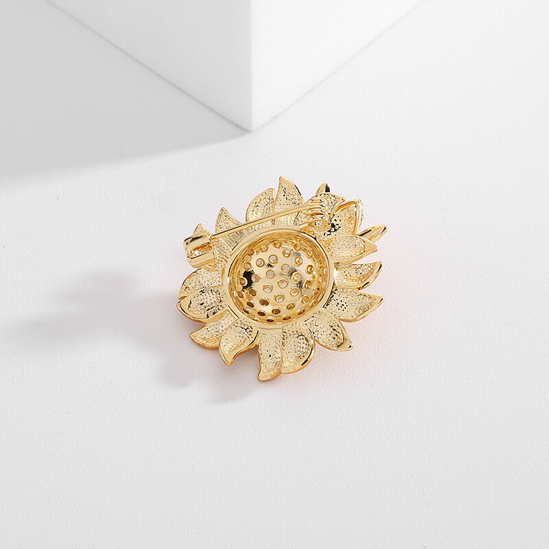 Jeulia Sunflower & Bee Design Brooch