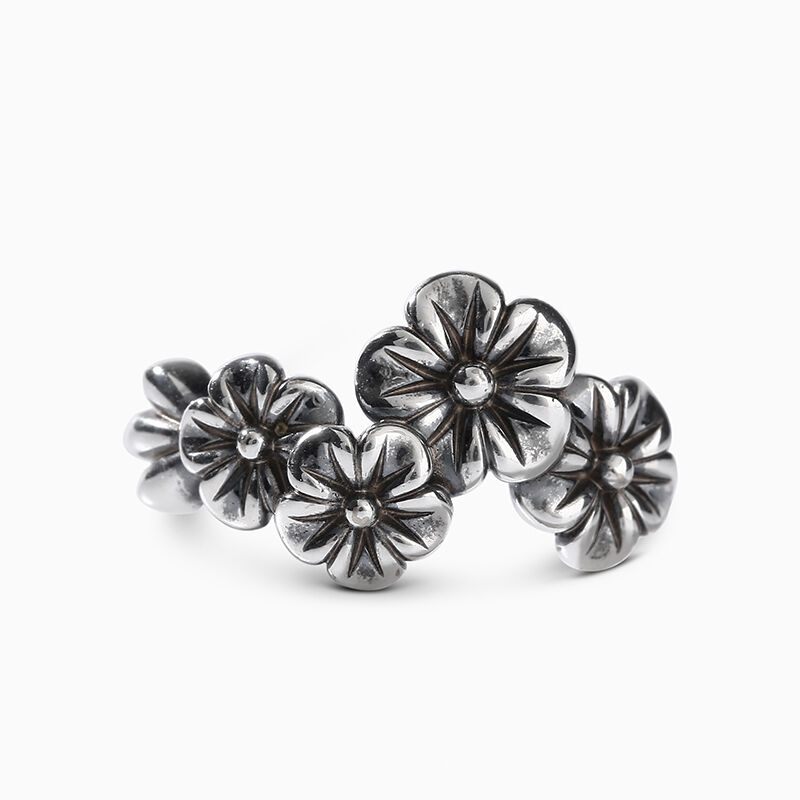 Jeulia "Flowers Blooming" Sterling Silver Ring
