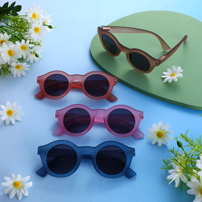 Jeulia "Candy Sweet" Round Pink/Grey Small-sized Women's Sunglasses