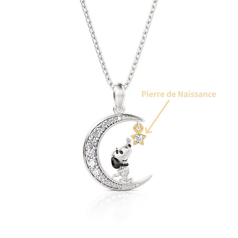 Jeulia Collier Sur mesure Lune Chien Pierre de naissance