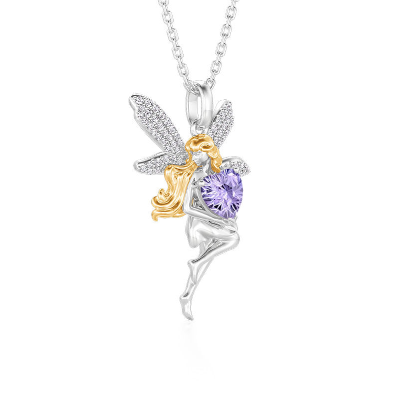 Jeulia Midsummer Night Mode Fairy Hjärta Tvåfärgat Halsband i Sterling Silver