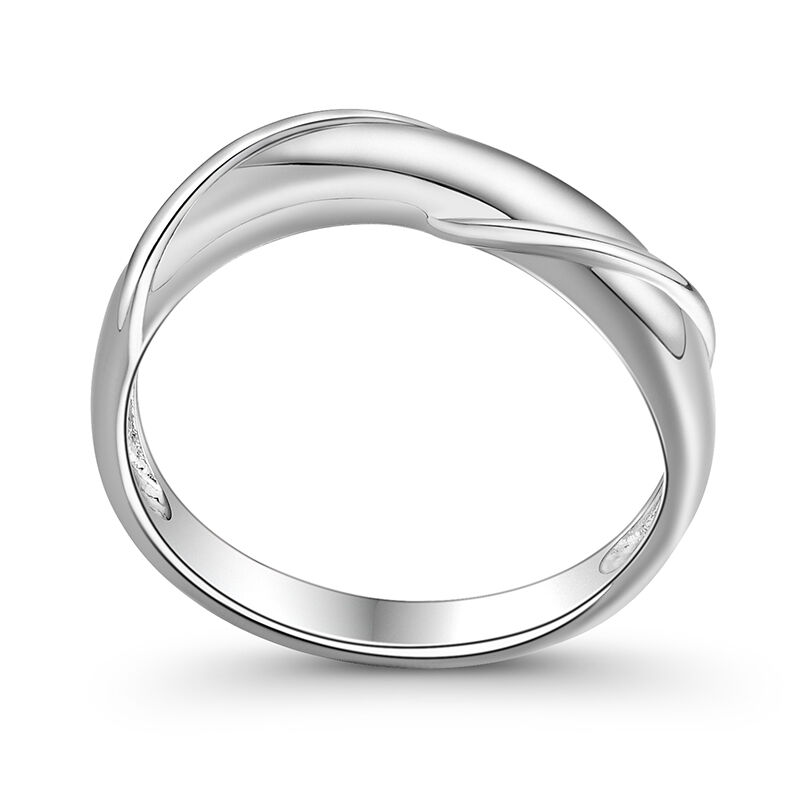 Jeulia Irregular Twist Men's Wedding Band Sterling Silver