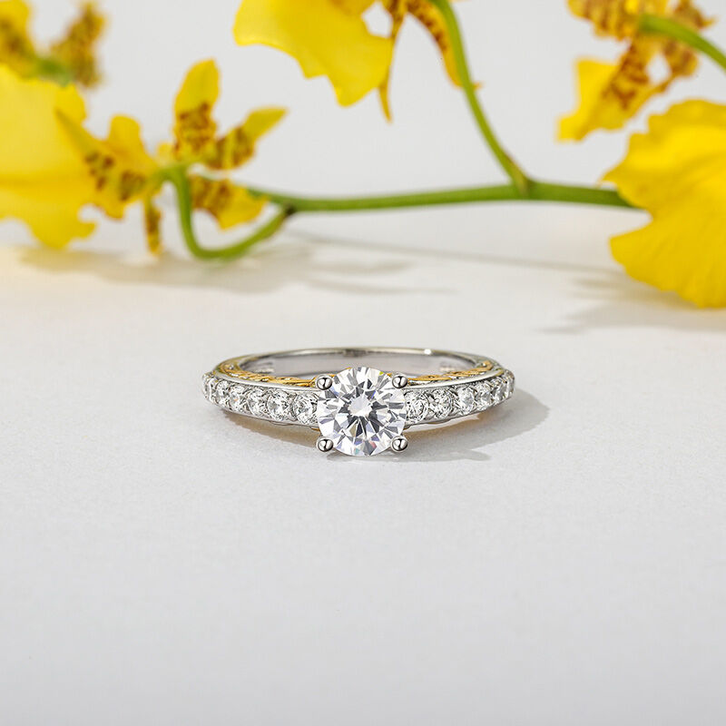 Jeulia Simple Inset Crown Engagement Ring