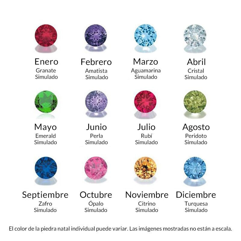 Jeulia Argolla para Mujer Multicolor con Piedra de Nacimiento Familiar