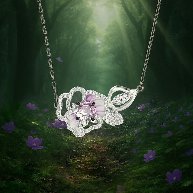 Jeulia Midsummer Night Collana Fiore dell'Amore con Pansé