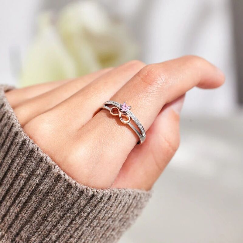 Jeulia Bague Cœur Amour Infini Deux Tons Argent Sterling