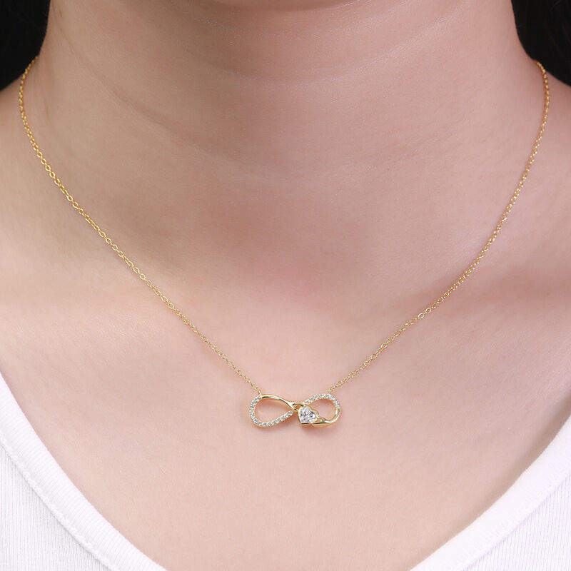 Jeulia Collier Amour à l'infini Coupe Cœur Argent Sterling Claddagh