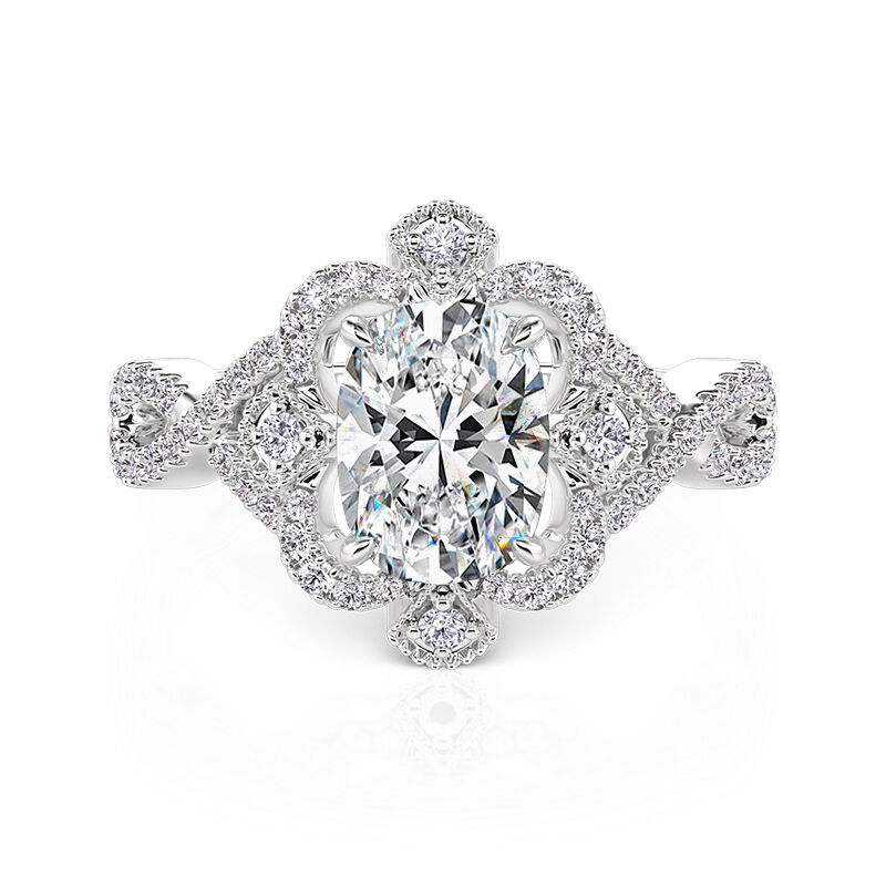 Jeulia Bague de Fiançailles Coussin Allongé à Symétrie Twist