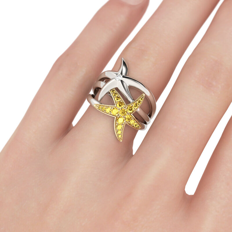Jeulia Starfish Sterling Silver Ring