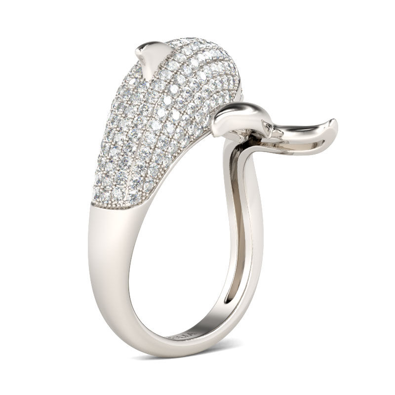 Jeulia Dolphin Shape Sterling Silver Ring